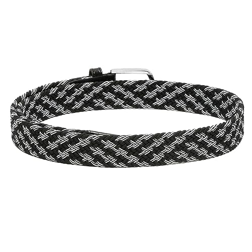 Image of LOUIS STITCH Men's Braided Elastic Stretch Belt with Leather Tipped End Stretchable Canvas Waist Band for Men Women Boys Girls Unisex (Width 3 cm) (BE-EL)