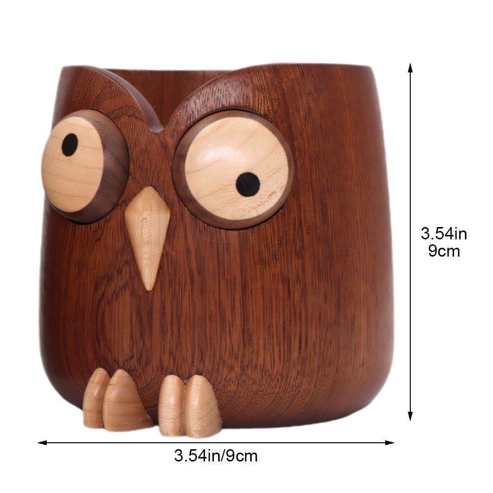 Portalápices De Madera con Forma De Búho, Cubo De Almacenamiento para Brochas De Maquillaje, Escritorio De Oficina, Estuche De Bolígrafo, Decoración De Escritorio