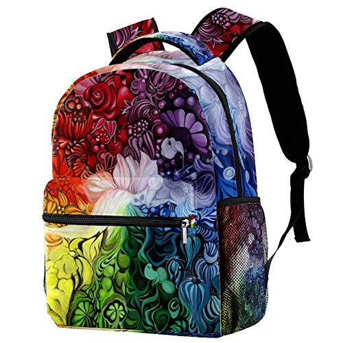 LORVIES - Mochila de hombro con diseño de hada arcoíris para estudiantes escolares, bolsas de...