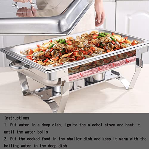 Chafing Dishes Speisenwärmer Buffetwärmer Edelstahl Warmhaltebehälter Rechaud Catering Behälter,Speisewärmer Wärmebehälter, Buffetwärmer Speisenwärmer Warmhaltebehälter, für Catering,Buffet und Party – Bild 4