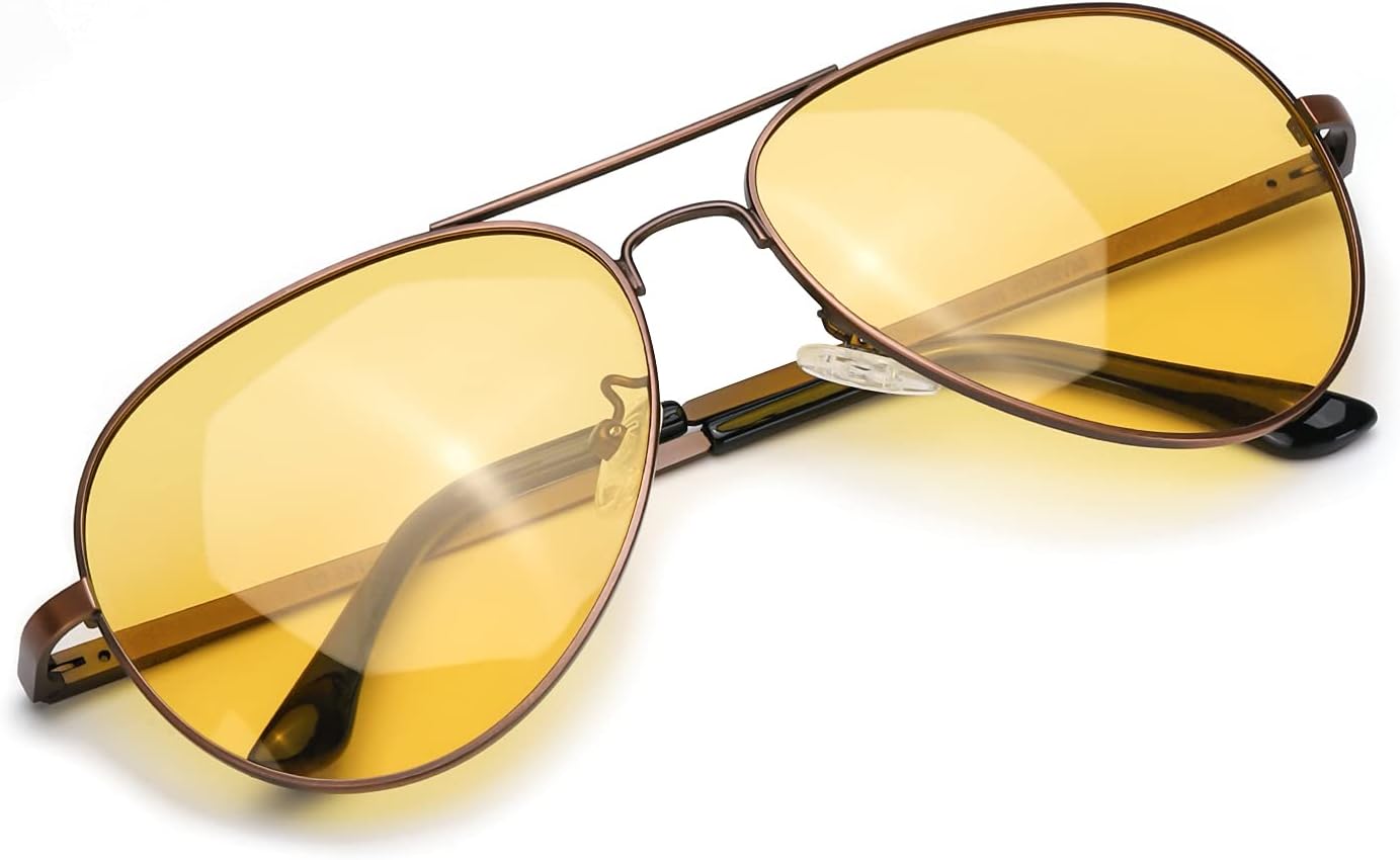 MyiaurNight-Driving Glasses Yellow Polarized Lens Anti Glare Ultralight Frame for Nighttime/Clondy/Foggy - UVA UVB Protection
