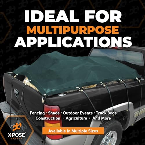 image for Xpose Safety Heavy Duty Green Mesh Tarp 12' x 24' – 70% Sunblock Sha