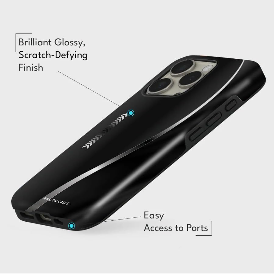 Image of MILLION CASES Back Cover Case for iPhone 15 Pro Scratch Resistant Anti-Slip Polycarbonate Shockproof Protective Durable Echo Drift Crystal Case for Men & Boys(Silver)