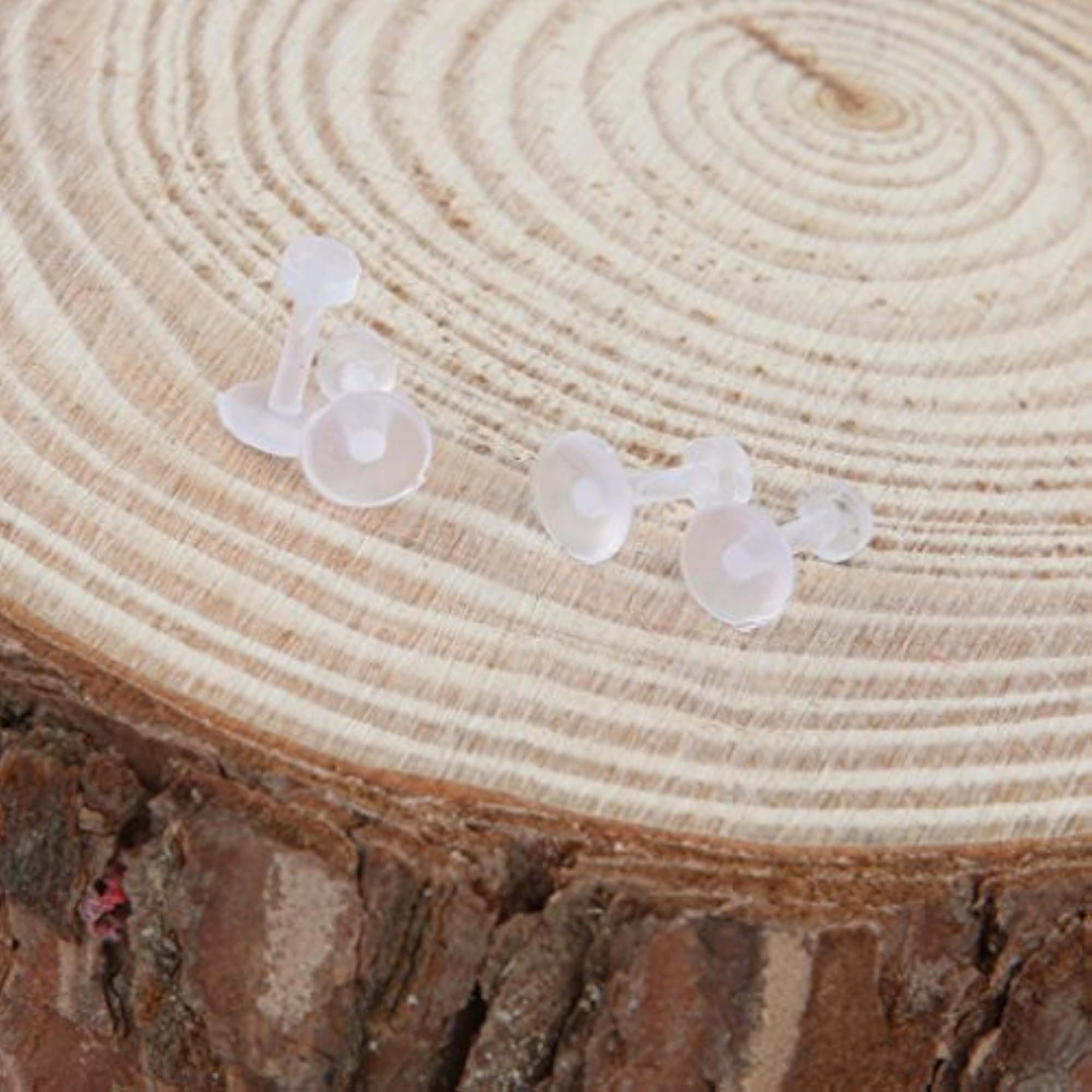 10Pcs Clear Acrylic Nose Retainers Bars for Body Piercing