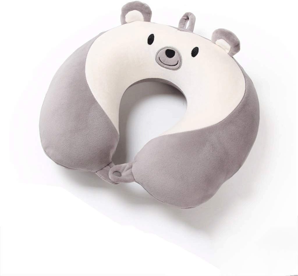 Young Sided U Shaped Travel Neck Pillow-Memory Foam Washable Velour Cover Soft