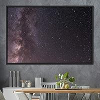 Framed Canvas Wall Art Starry Sky Aerial Astronomy & Space Dramatic Global Green Photography Realism Stars - 16x24 inches