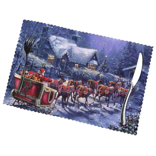 Sets de table Noël lavables pour protéger la table des taches et chaleur