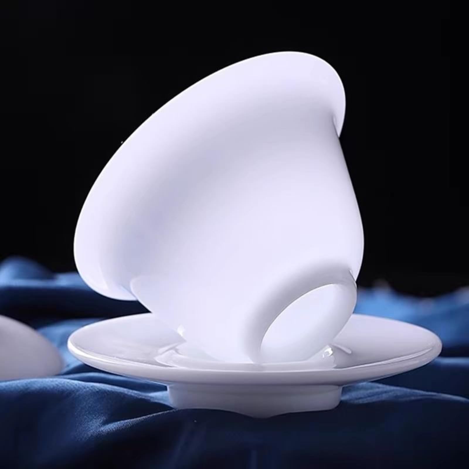 Gaiwan Teacups - Taza de té de cerámica tipo hielo de jade de 200 ml, juego de té Gongfu grande de porcelana blanca hecha a mano