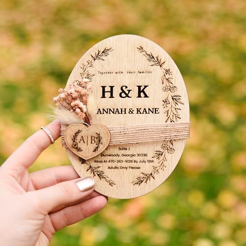 Trendprintstore Floral & Wooden Wedding Invitation thumb #7