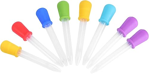 TOYMYTOY Gotas Líquidas Silicona Plástico Pipetas Transferencia Eyedropper para Cocina Niños Gummy Making - 6 Colores, 8 unidades, Multicolor 2