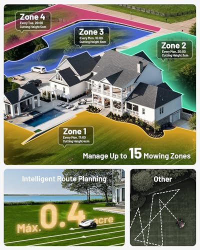 Image of Mammotion YUKA mini 800H Robot Lawn Mower for 0.2 Acre, No Wire, No RTK Installation, Free NetRTK+AI Vision Positioning, 50% Slope, Cutting Height 2''~3.5'', 15 Mowing Zones