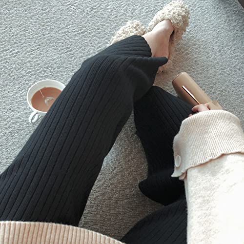 Pantalon en tricot à la mode taille haute pour un style de rue rétro