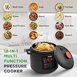 NutriChef Electric Pressure Cooker 6 Quart Capacity | 9 Function Digital Countertop Pressure Cooker | Adjustable Time & Temperature | Cook, Bake, Steam, & Braise | 13.1 x 11.4 IN | Black - Image 2