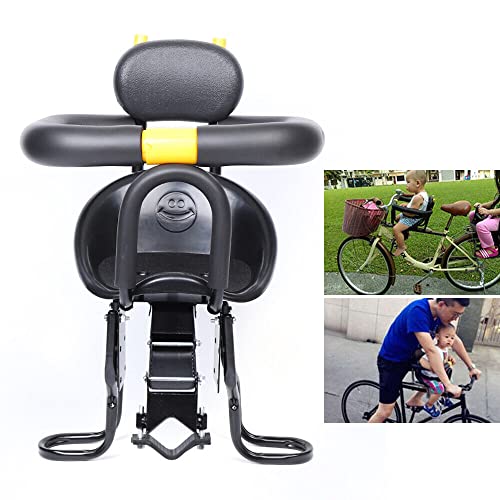 Renviery Front-Mounted Child Safety Seat Bicycle Kids Safety Child Front Baby Seat Front Bike Carrier W/Handrail & Pedal #TOP2