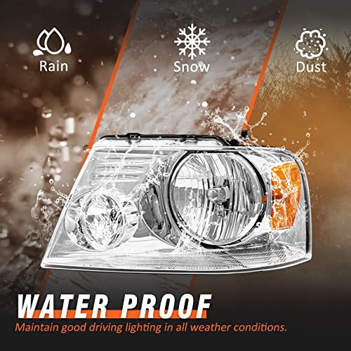 Image of for 2004-2008 Ford F150 Headlights Chrome Housing