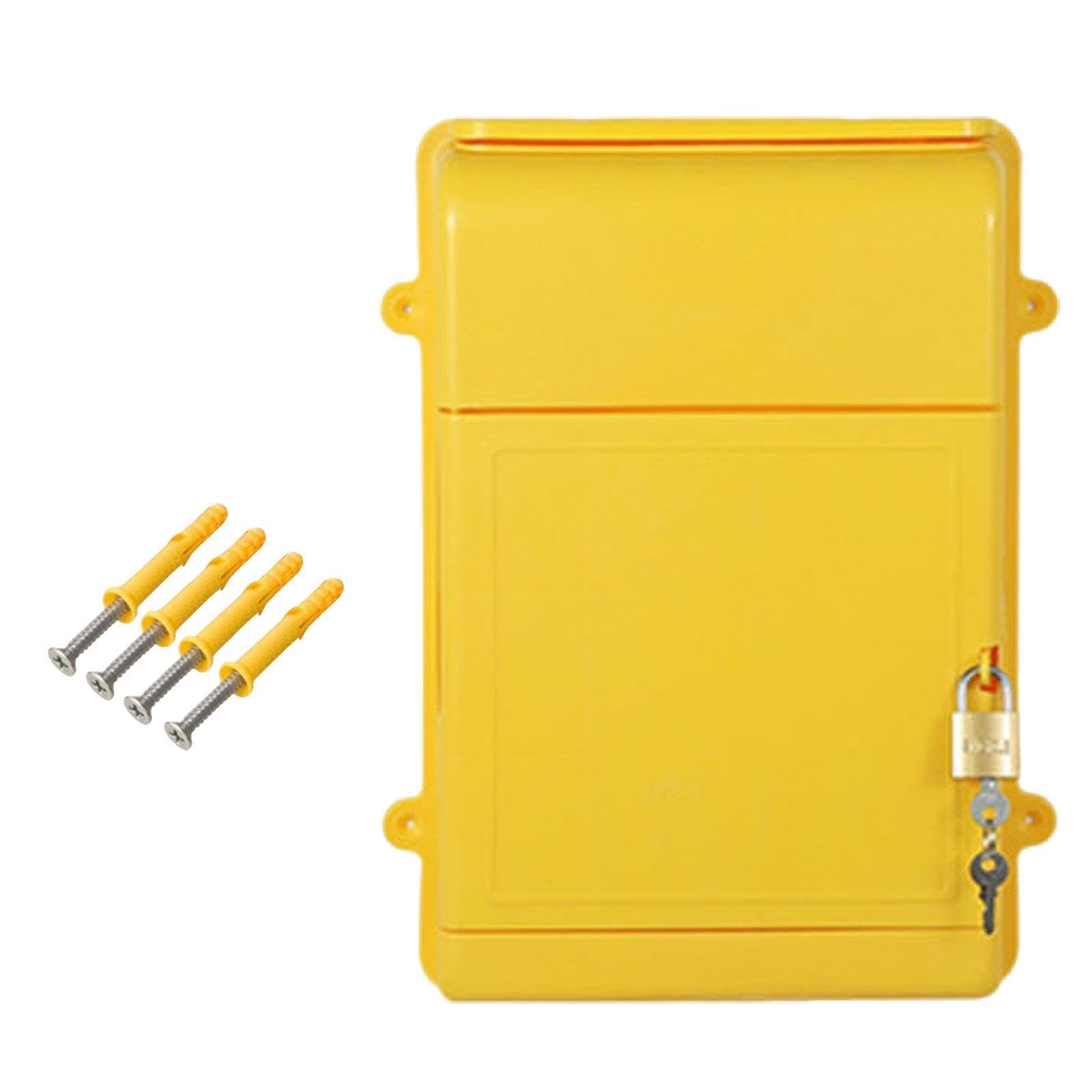 Lockable Wall Hanging Mailbox Post Box Versatile Drop Box for Hotel Business Yellow-image-24