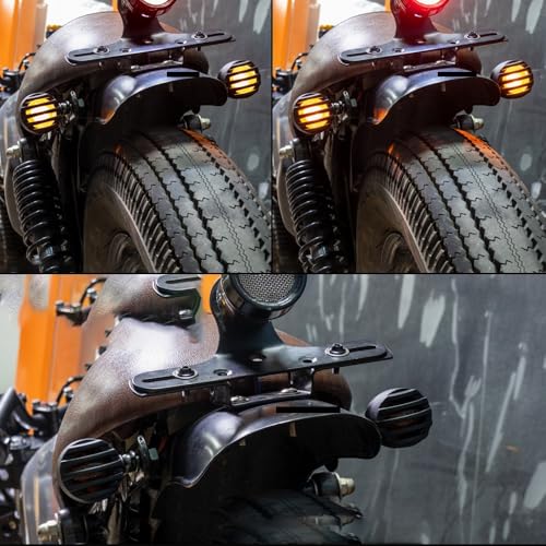 Intermitentes de metal para motocicleta con luces traseras para señales de giro 5
