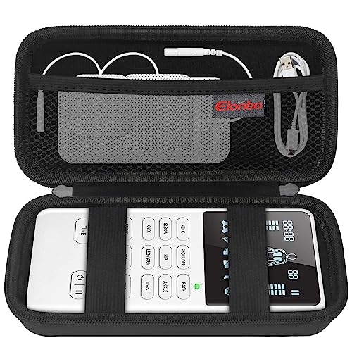 Image of Elonbo Carrying Case for Etekcity TENS Unit Muscle Stimulator Machine, Hard Travel Organize Bag for Electric Pulse Massager, Extra Mesh Pocket Fits Electrode Pads Lead Wires Charger, Black+Black