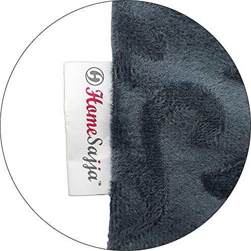 Image of Homesajja Premium Diwan Set of 8 (1 Sheet, 2 Bolster with Dori & 5 Cushion Covers) Black & Grey, Self