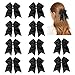CN Girls Large Cheer Bow with Ponytail Holder for Cheerleading Girl Pack of 10 Black
