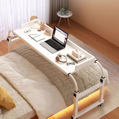 Bureau portable sur lit avec roulettes et plateau réglable en hauteur