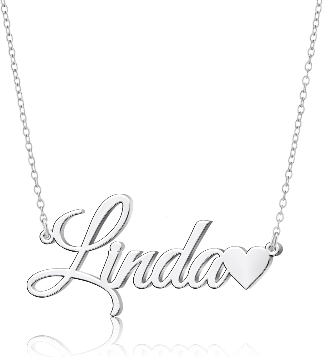 Custom Name Necklace Personalized Sterling Silver Necklaces for Women Customized Necklaces with Name Birthday Christmas Nameplate Gifts for Her