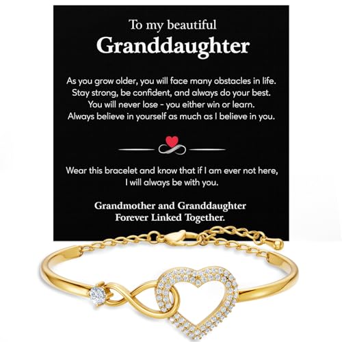 Larvincy To My Beautiful Granddaughter Bracelet With Heartfelt Message & Elegant Box - Granddaughter Gifts from Grandma Grandparents Love Jewelry On Valentines Day Birthday Graduation Christmas