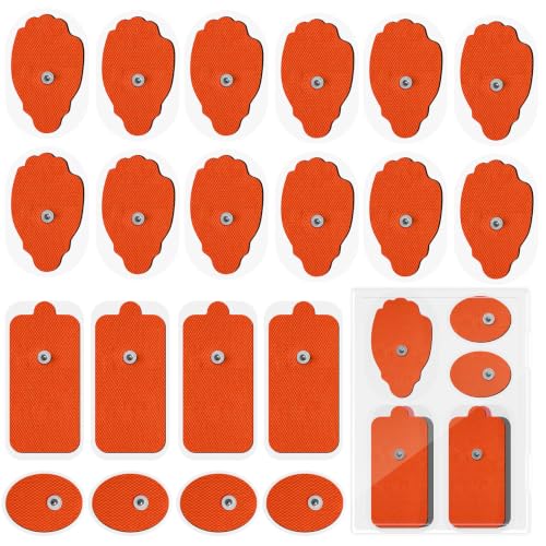 Image of 20 Pack Large TENS Unit Replacement Electrode Pads, Orange