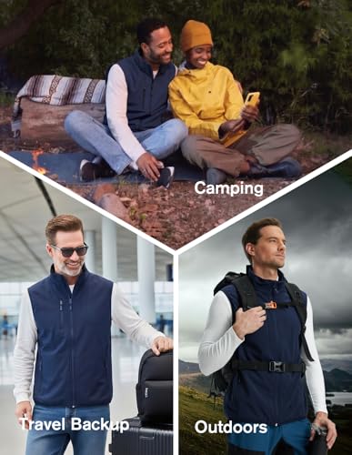 Image of fit space Men's Lightweight Vest Softshell Sleeveless Windproof Jacket with Zipper Pcoket Cycling Travel Hiking Running Golf
