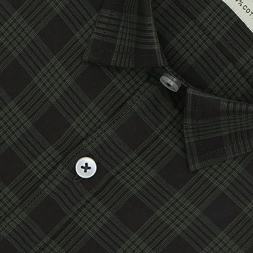 Image of GHPC 100% Cotton Checkered Half Sleeves Regular Fit Formal Shirt for Men