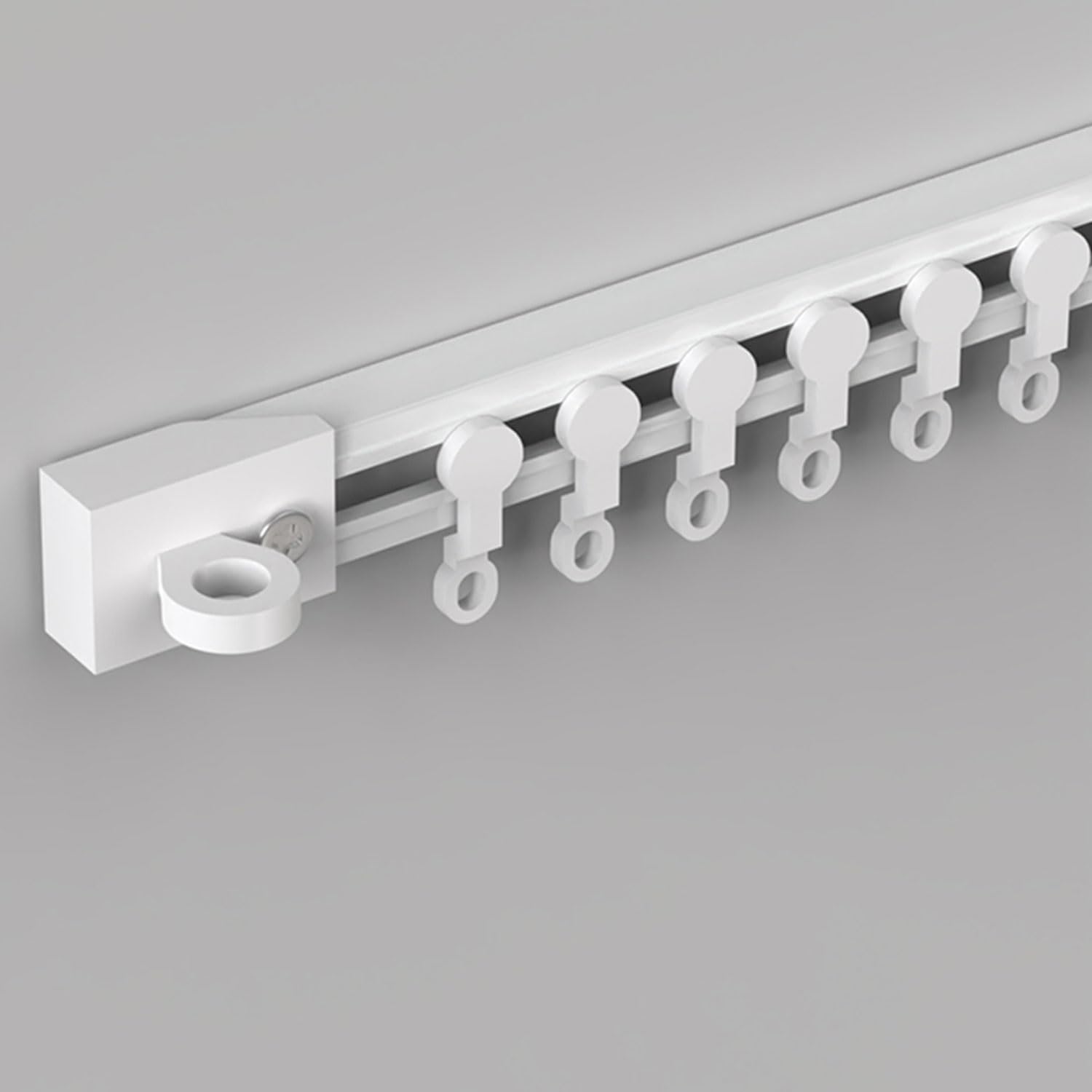 Sistema di binari autoadesivi, 4,2 m, senza fori, per soffitto/parete, divisore per asta per tenda scorrevole per armadio, doccia, salvaspazio, facile installazione, durevole, design moderno