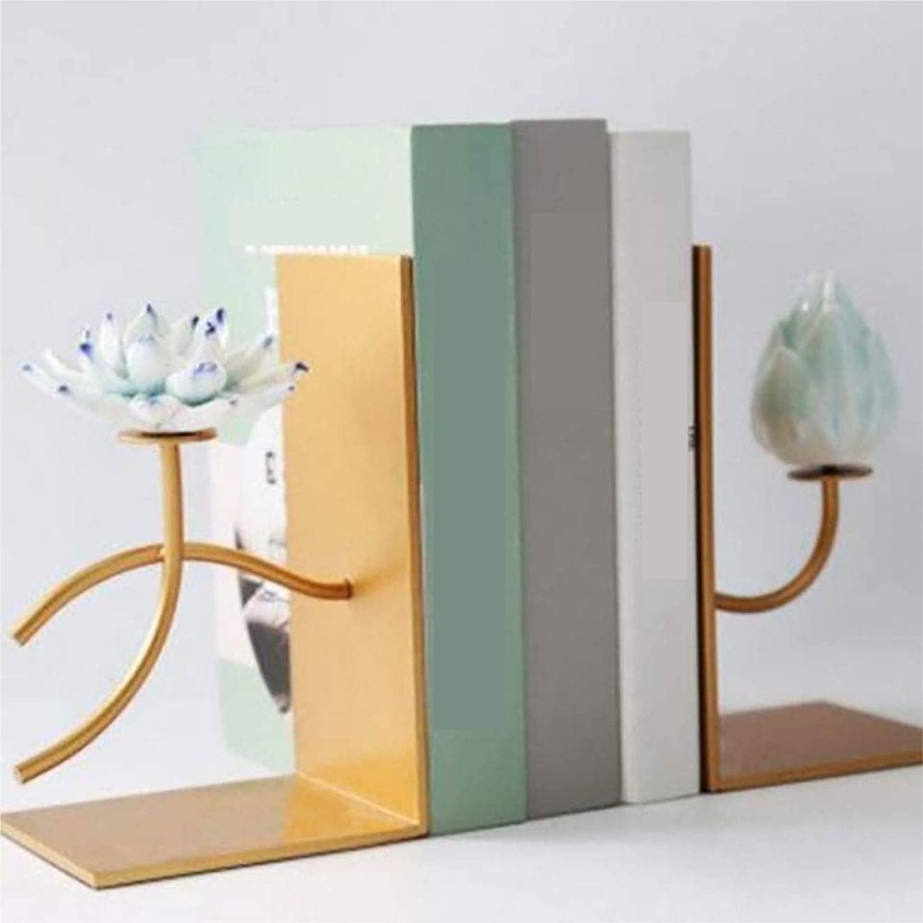 Book End Ceramic Bookends Metal Base Book Ends Office Desktop Book Stoppers Creativity Book Stoppers