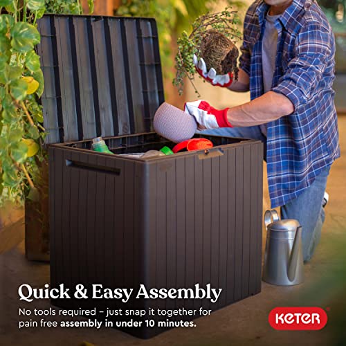 Best Storage for outdoors Keter City 30 Gallon Resin Deck Box Storage