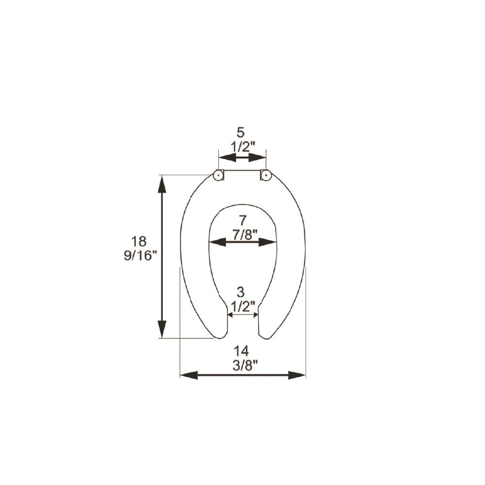 Bath Décor 4F1E5C-00 Commercial Plastic Toilet Seat, White/Slow Close/Chrome