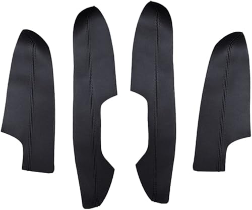 Jfqm - Juego de 4 fundas de reposabrazos de cuero de microfibra negra para Nissan X-Trail Rogue 2018 2017 2016 2015 2014
