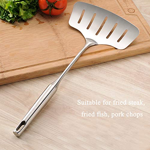 304 Acciaio Inox Spatole per Pesce Spatola di Pesce Forate per Pesce Spatola Ampia Turner Spatole di Pesce Comodo Grip Design per Tornitura,Ribaltamento,Friggere e Grigliare Cucinare Pancake Spatola - immagine 4
