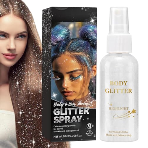 Spray de brillo para el cabello - Spray para el cabello en polvo seco para maquillaje | Polvo largo adhesivo para la piel, disfraces, accesorios de fiesta de Halloween