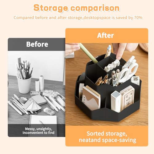 Pencil-Pen-Holder-for-Desk9-Slots-360-Degree-Rotating-Desk-OrganizersDesktop-Storage-Stationery-Supplies-Organizer-Cute-Pencil-Cup-Pot-For-Office-School-HomeBlack