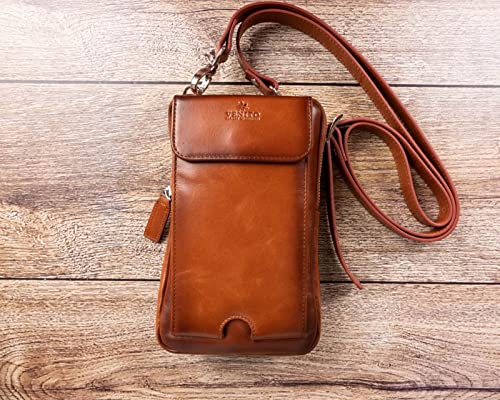 Ferrara Premium Leather Crossbody Phone Purse - Unisex Crossover Sling Shoulder Bag with Card Holder, Travel Wallet2