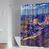 Photo Gallery tende da doccia per donne, tenda da doccia extra lunga, marrone, blu, in poliestere, con montagne e fiumi, tenda da doccia per il bagno di casa, 152 x 183 cm Photo Gallery tende da doccia per donne, tenda da doccia extra lunga, marrone, blu, in poliestere, con montagne e fiumi, tenda da doccia per il bagno di casa, 152 x 183 cm