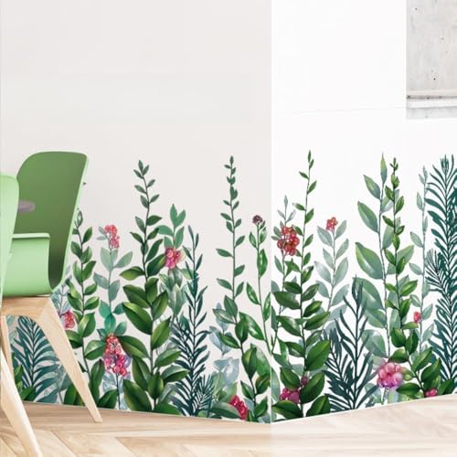 Botanical Green Leaf Ceiling Creeper Wall Decal, Vinyl, Self-Adhe...