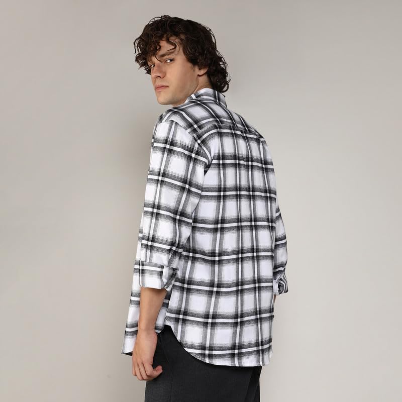 Image of CAHOOT Men's Brushed Buffalo Check Shirtfor Casual Wear | Spread Collar | Long Sleeve | Button Closure | Shirt Crafted with Comfort Fit for Everyday Wear