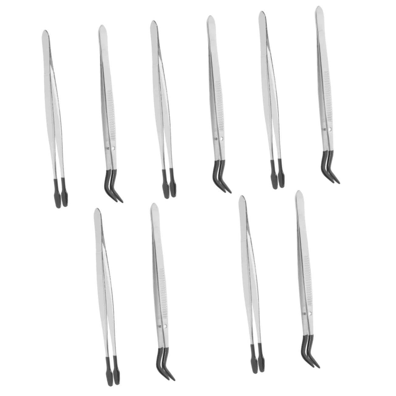SHINEOFI 5 Set Pinzette Inossidabile Per Hobby E Collezionismo Strumenti Per Francobolli E Gioielli Design Ergonomico Resistente Lavori Precisione 2 Pezzi * 5