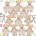 12 Pièces Mini Animaux Ours en Peluche, Mini Couple Ours avec Vêtements en Toile de Lin Petits Jouets d'Ours pour Décoration de Noël Anniversaire