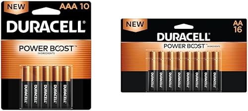 Duracell Coppertop - Paquete de pilas AAA y AA con ingredientes Power Boost, 10 unidades AAA y 16 AA