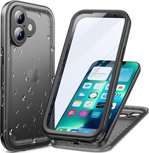 Cozycase TOP Military IP68 Waterproof Case for iPhone 17 - Heavy Duty 360 Shockproof Full Body with Screen Camera Protector Double Water Dust Drop Proof Hard Rugged Tough Bumper Front Back Cover Black