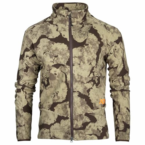 First Lite Men's Challis Fleece - Windproof Soft Shell Camo Hunting Jacket, Hoodless Thermal Layer Hunting Gear For Men