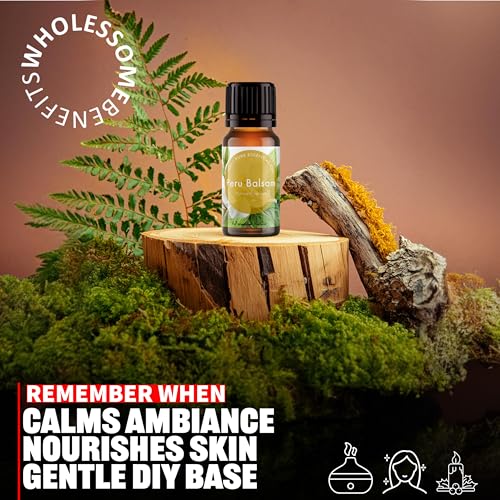 Image of Peru Balsam Essential Oil for Diffuser | 100% Natural | Peru Balsam Oil for Skin & Aromatherapy | Essential Oil for Candle Making | Sweet & Balsamic Scent, 15 mL