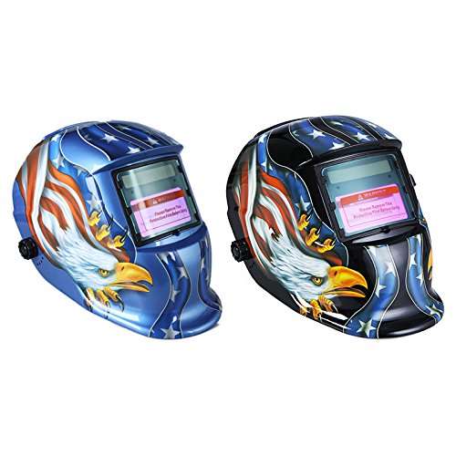 Mascara Soldar,Mascara De Soldar Mascarilla eléctrica de la máscara de soldadura automática con energía solar para la lente del tapa del casco para la máquina de soldadura(Gold)