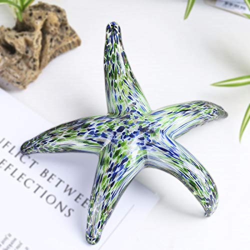 QFkris Hand Blown Glass Starfish Figurines, Glass Sea Life Animal Ornaments for Home Decor, Star Fish Paperweight for Office Deck, Gift for Mom Women - Image 7
